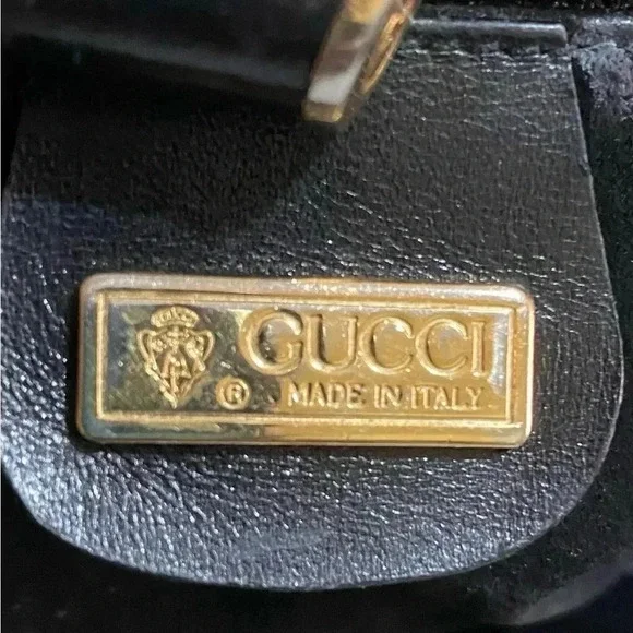 Gucci vintage black leather satchel handbag - Picture 12 of 15